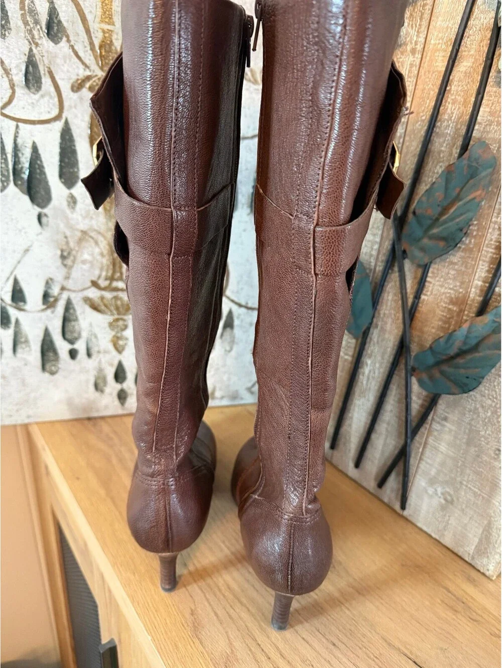 Rockport Women’s 7.5 Brown Leather Knee High Boots w/ Heels